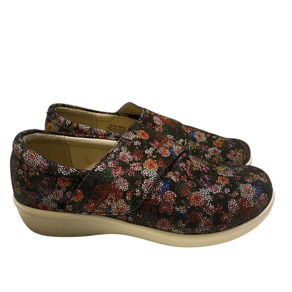 Algeria Clog Mule Shoes Leather Black Floral Comfortable Professional - Picture 6 of 14